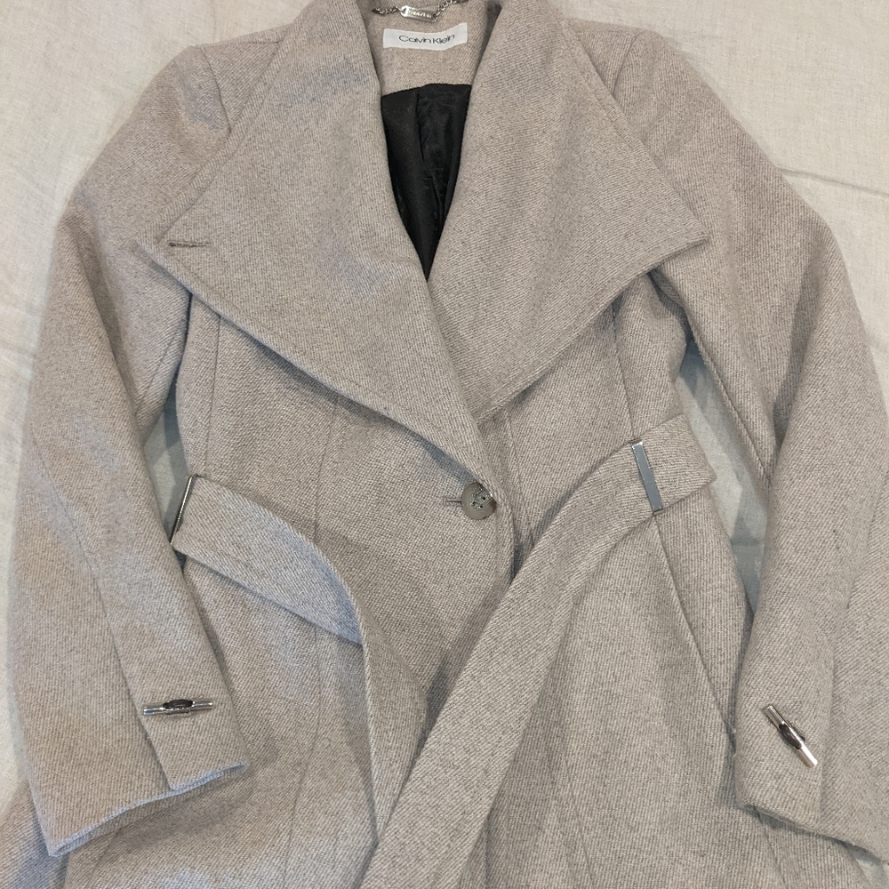 Calvin Klein Belted Wrap Coat